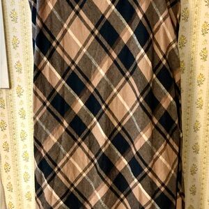 Coldwater Creek A-Line Skirt - Navy and Tan Plaid